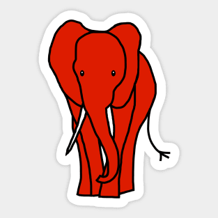 Red Elephant Minimal Line Drawing Sticker